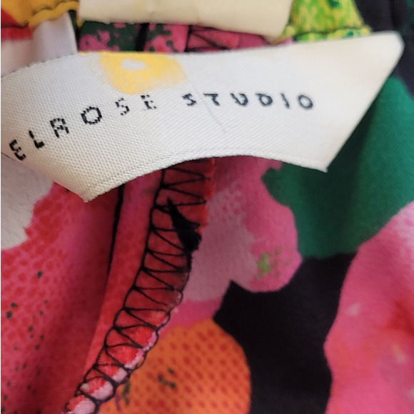 Melrose Studio Vintage Pink Black Floral Elastic Waist A-Line Maxi Skirt - Picture 4 of 11